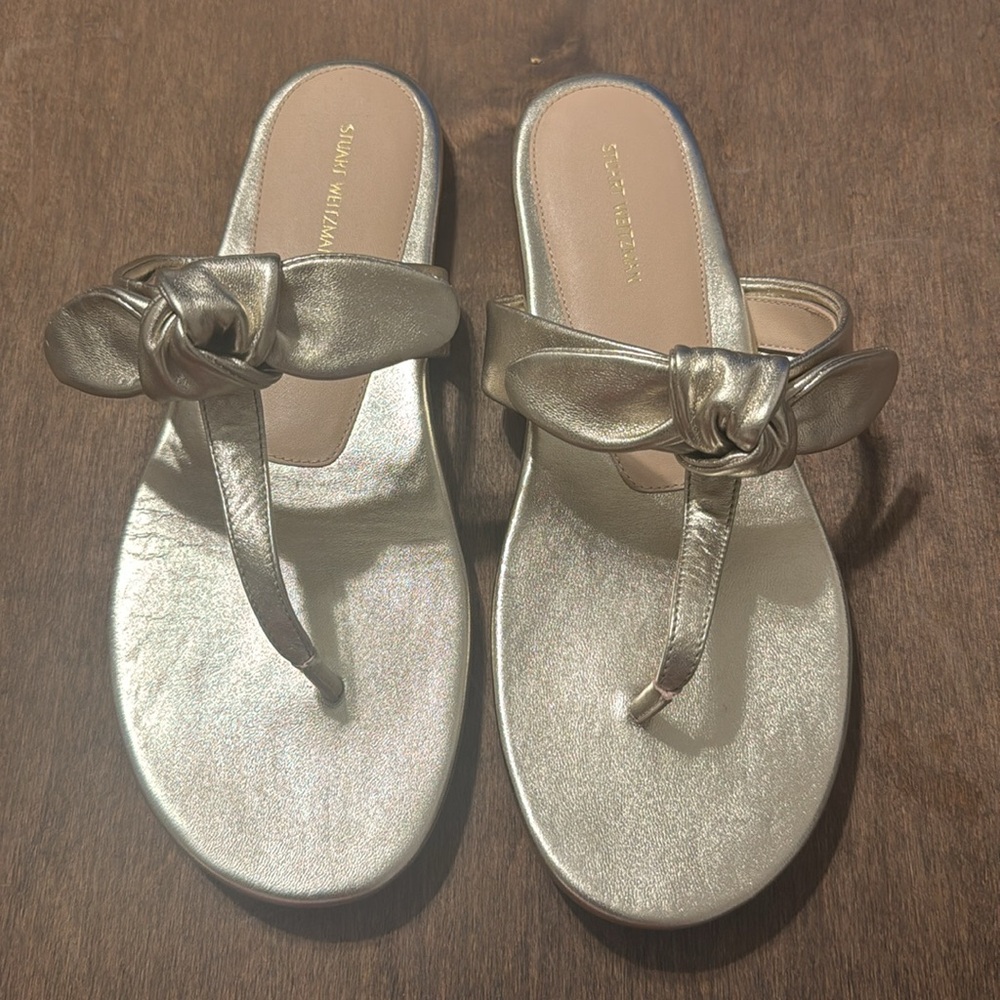 STUART WEITZMAN Leather Flat Sandals - Picture 2 of 6